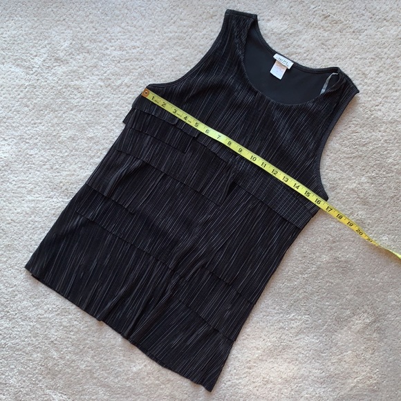 Aria Black Ruffled Textured Tank Blouse - Picture 7 of 9